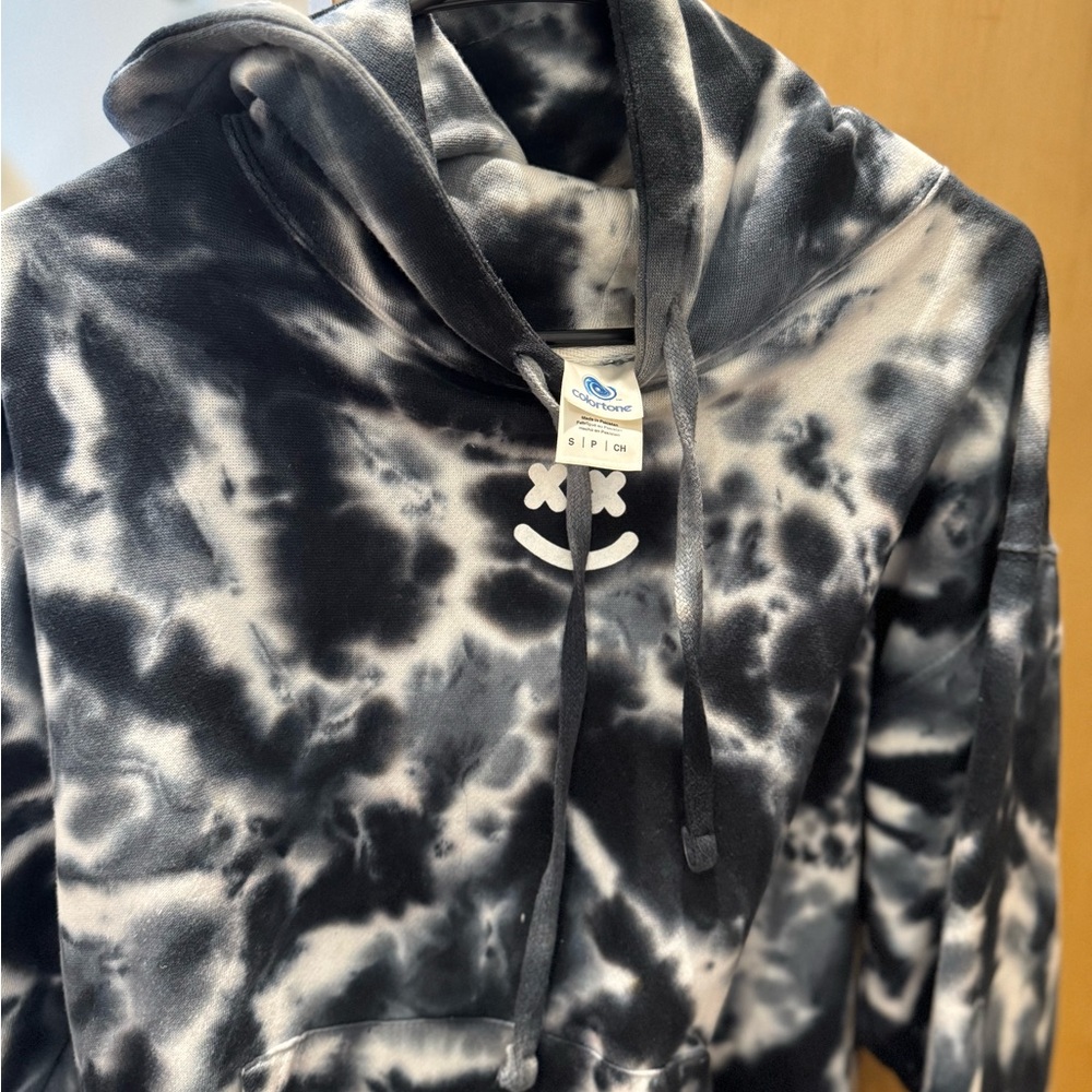 Black and White Tie-Dye Hoodie